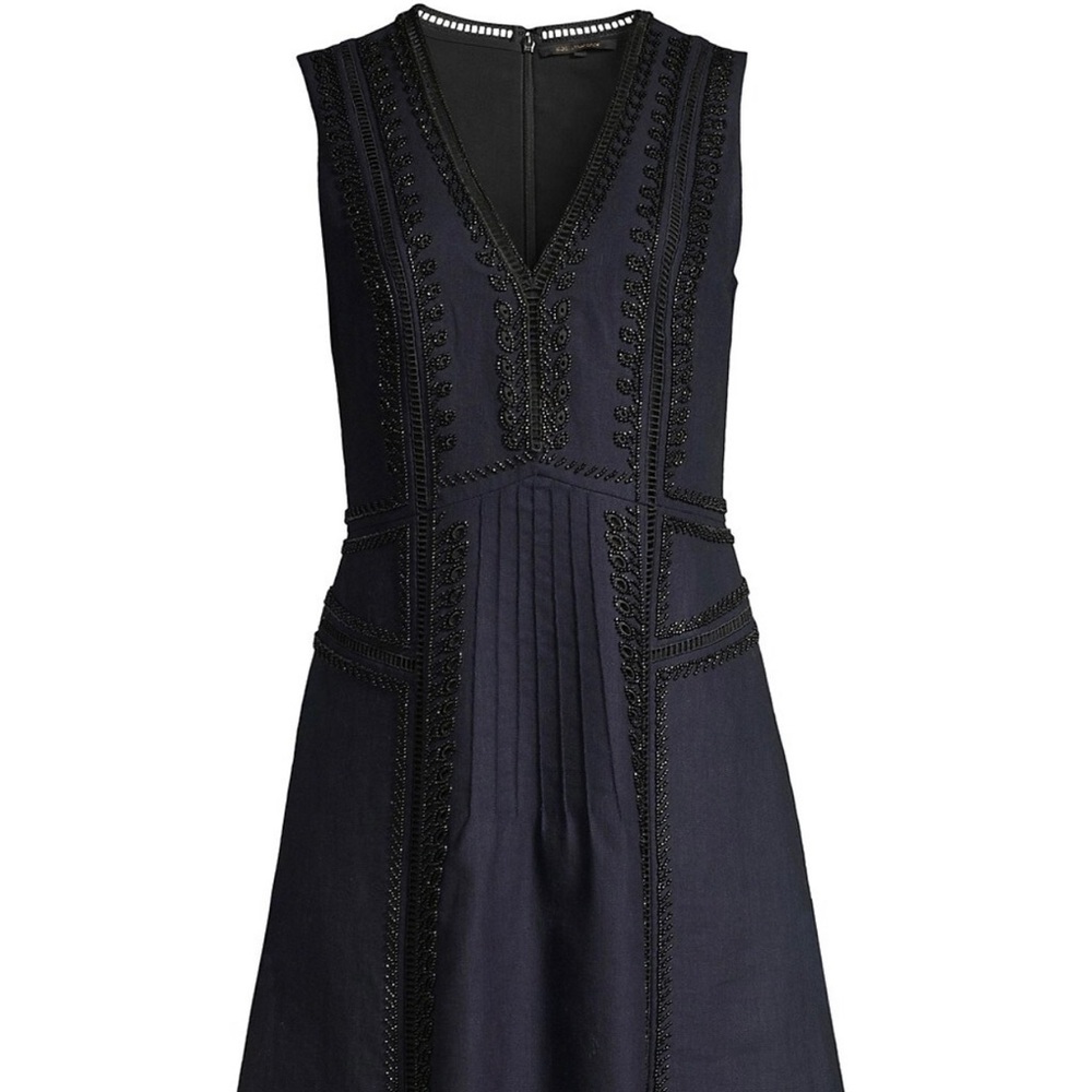 Kobi Halperin Mimi Beaded Linen-Blend Dress